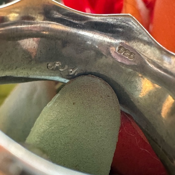 Arya Design Signed 925 Sterling Silver Gold Amethyst Hammered Boho Ring Size 8 - Picture 12 of 16